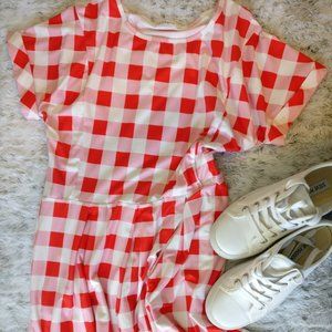 Naggoo (Amazon) Red Gingham Swing Dress - Small